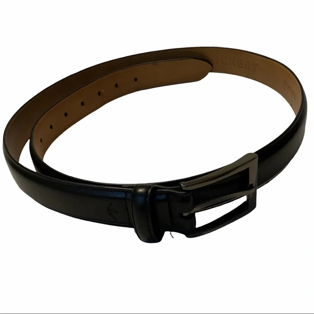 Dockers Belt Genuine Leather Mens Size 42 Black Dress Belt Work Casual Daily